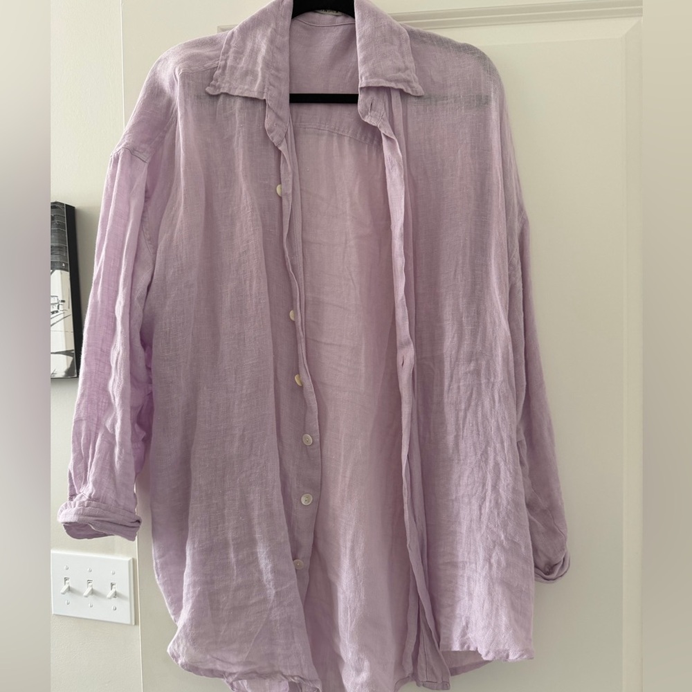 Lightweight Lavender Button-Up Shirt